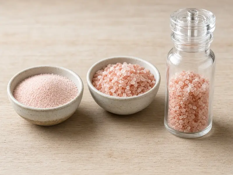 Coarse pink Himalayan salt crystals